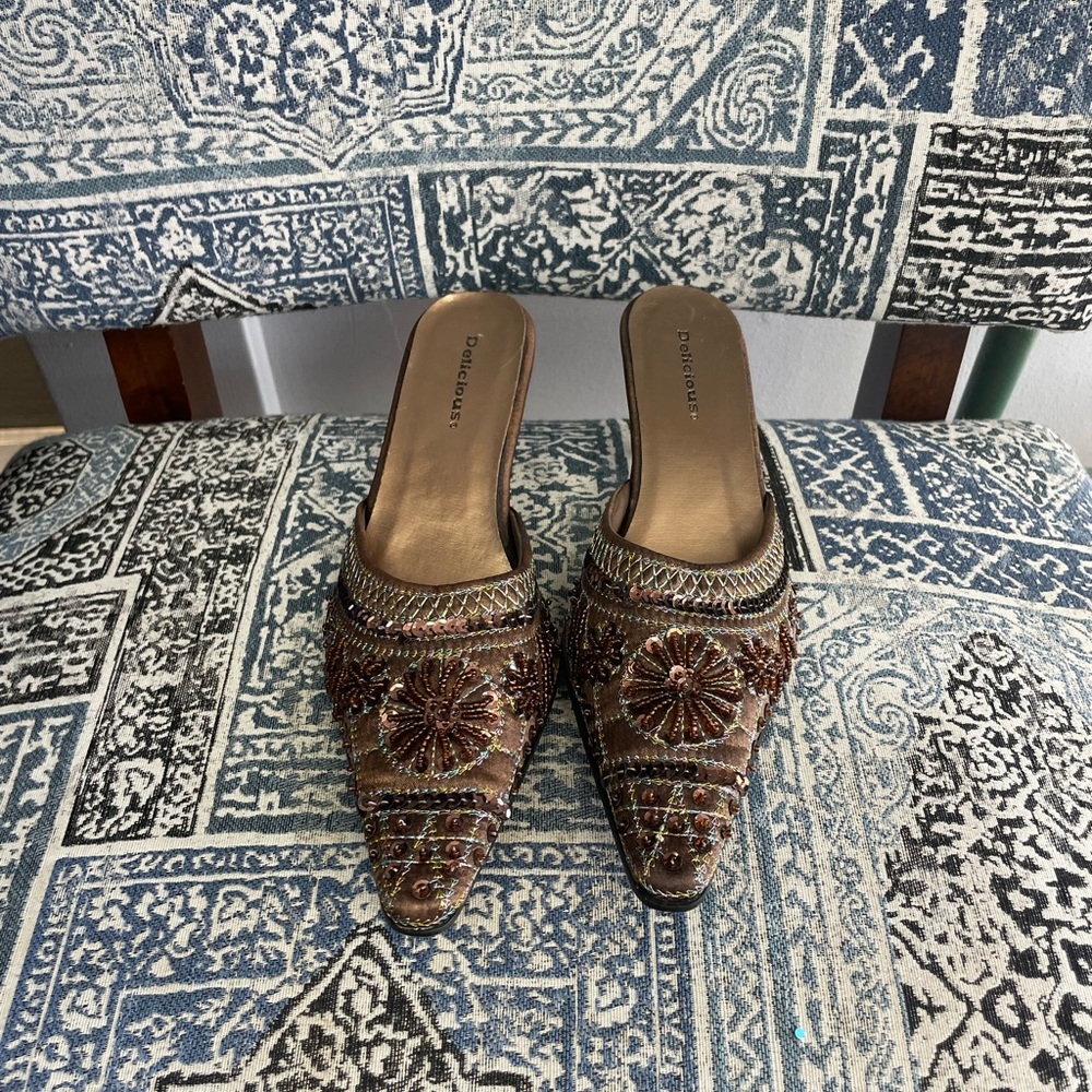 Brown Delicious Mules/Kitten Heels